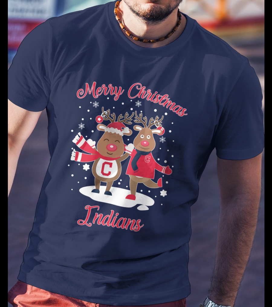 Merry Christmas Indians Reindeer With C T-Shirt