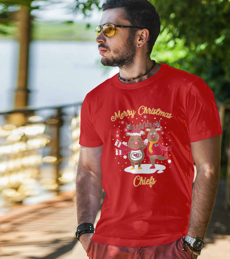 Merry Christmas Kansas City Chiefs Reindeer Chiefs T-Shirt