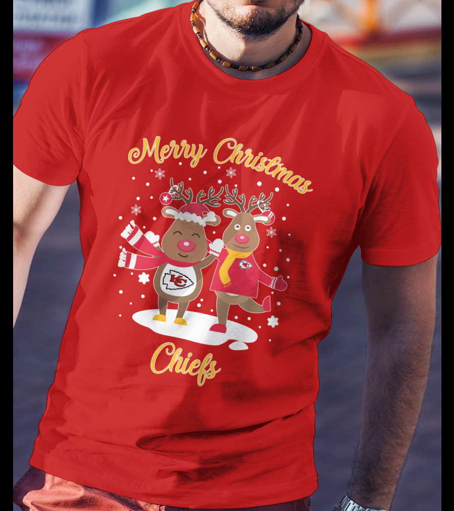 Merry Christmas Kansas City Chiefs Reindeer Chiefs T-Shirt