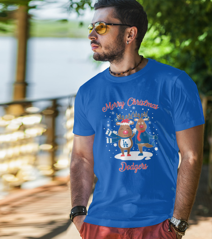 Merry Christmas Los Angeles Dodgers Reindeer T-Shirt