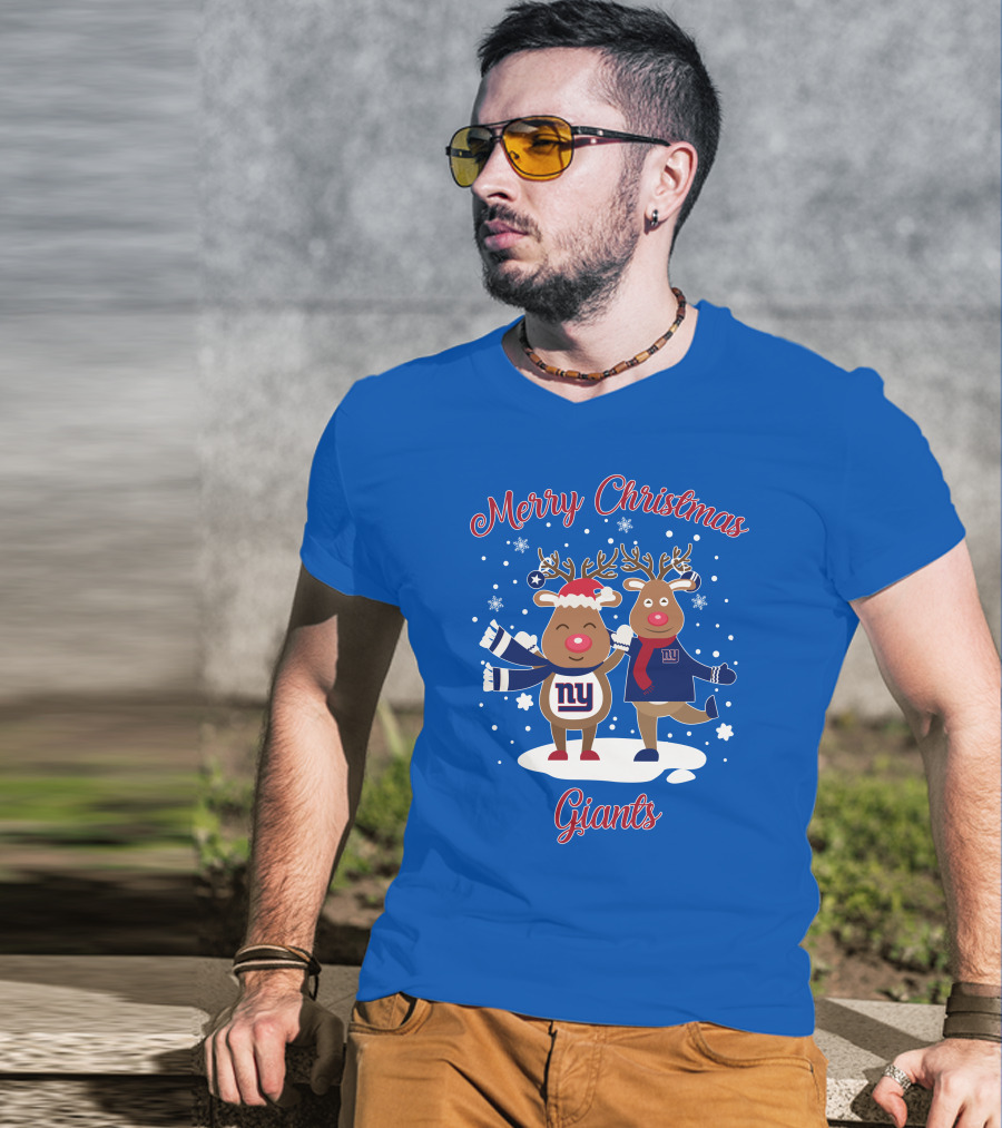 Merry Christmas New York Giants Reindeer T-Shirt