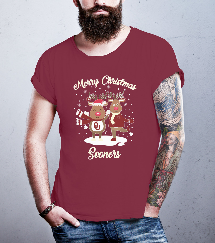 Merry Christmas Sooners Oklahoma Reindeer T-Shirt