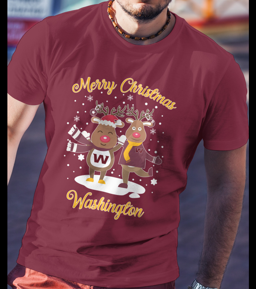 Merry Christmas Washington Football Team Reindeer T-Shirt