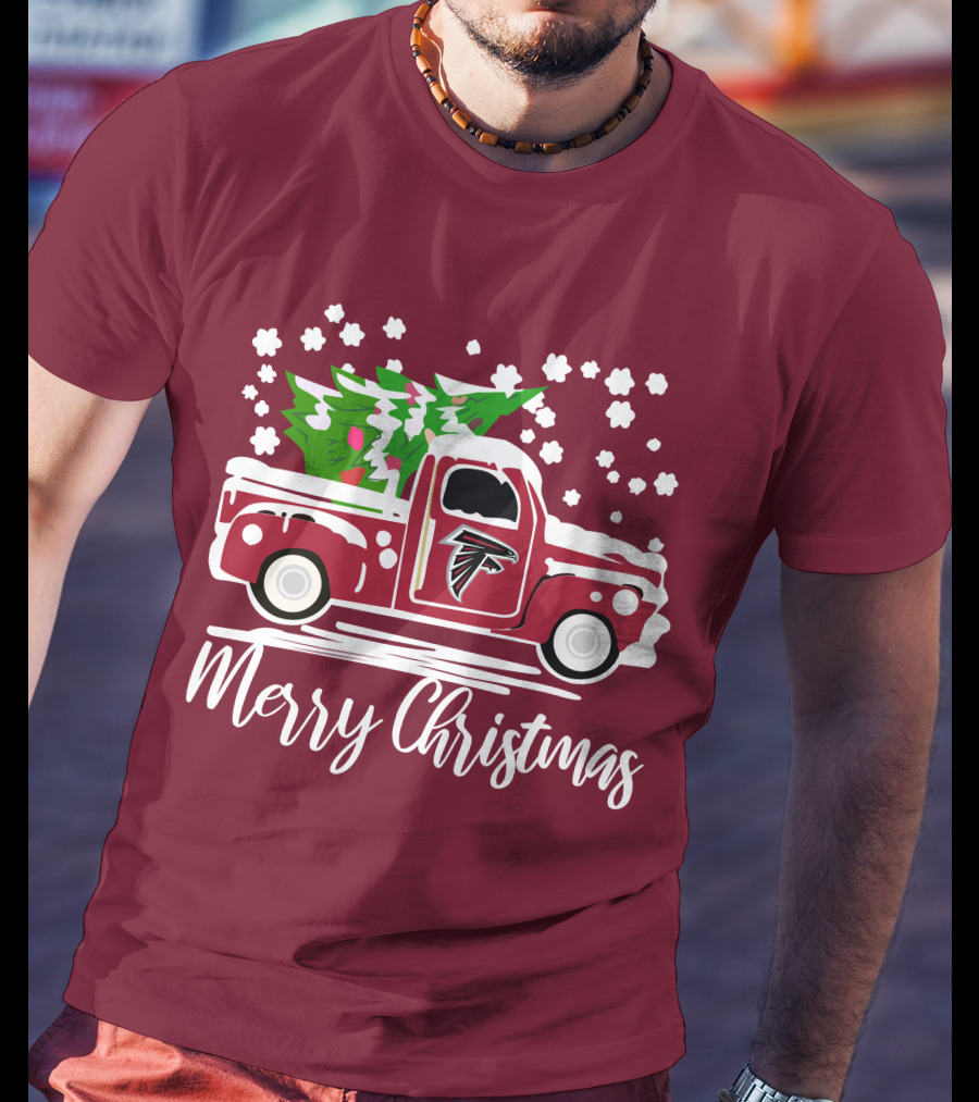 Atlanta Falcons Vintage Truck Merry Christmas T-Shirt