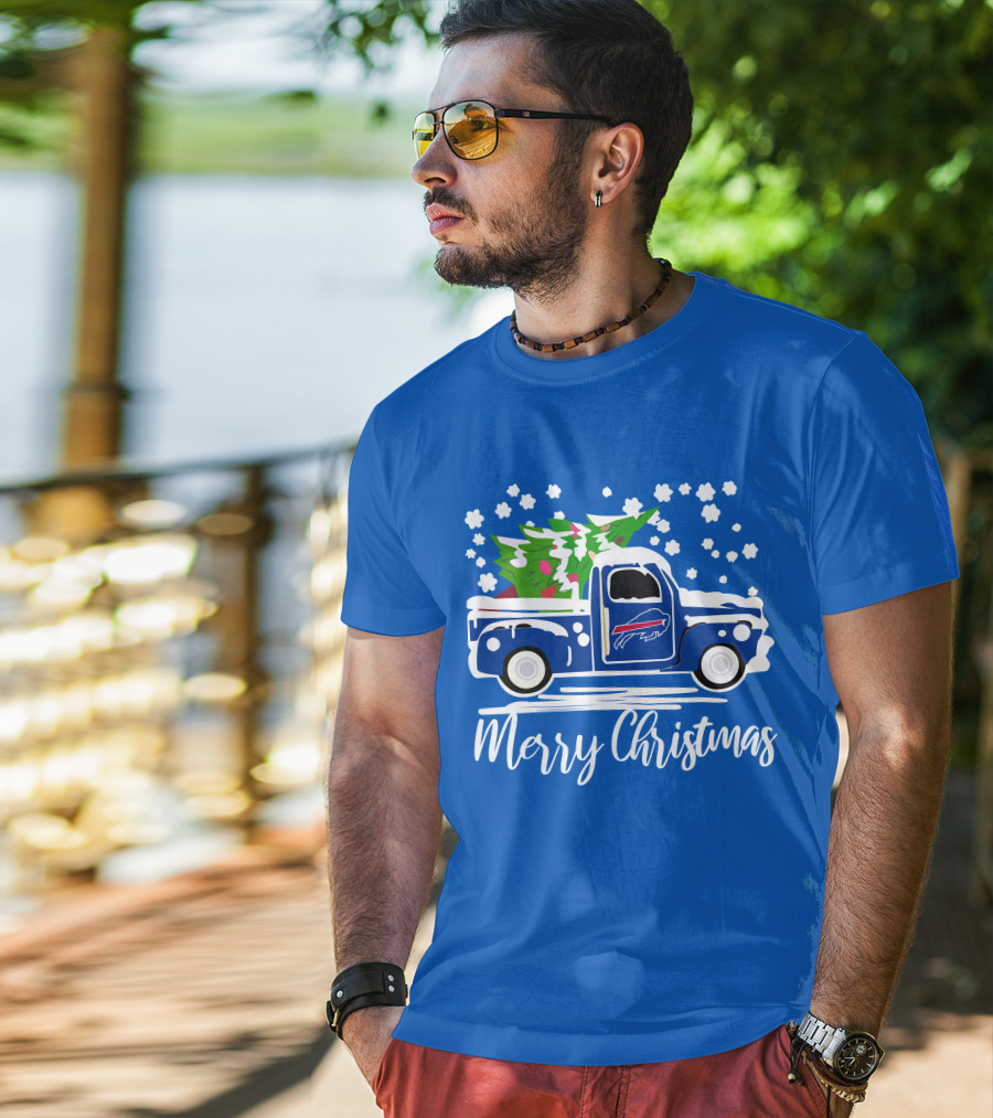 Buffalo Bills Vintage Truck Merry Christmas T-Shirt