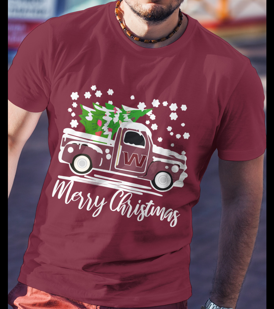 Washington Football Team Vintage Truck Merry Christmas T-Shirt
