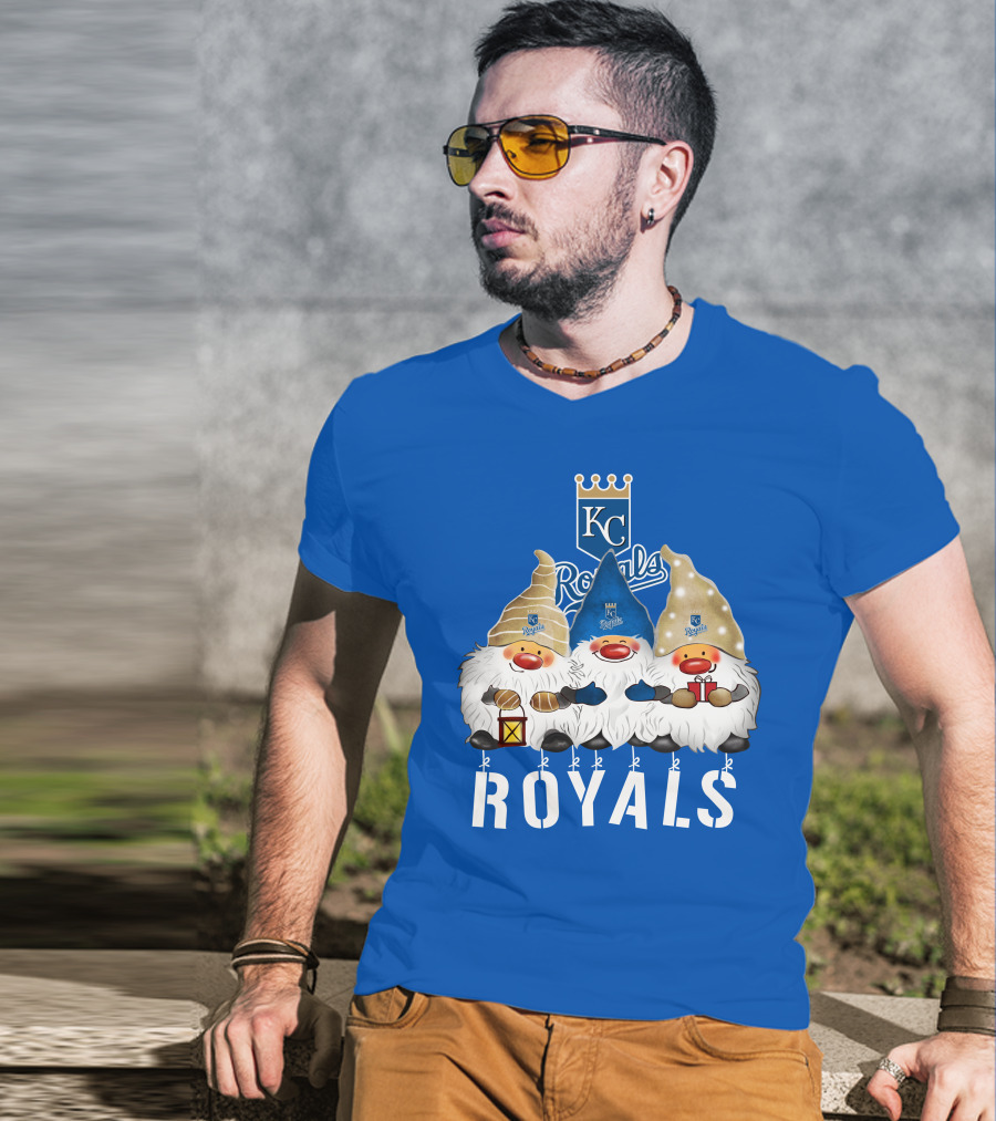 Kansas City Royals Merry Christmas Happy Holidays Gnomes T-Shirt