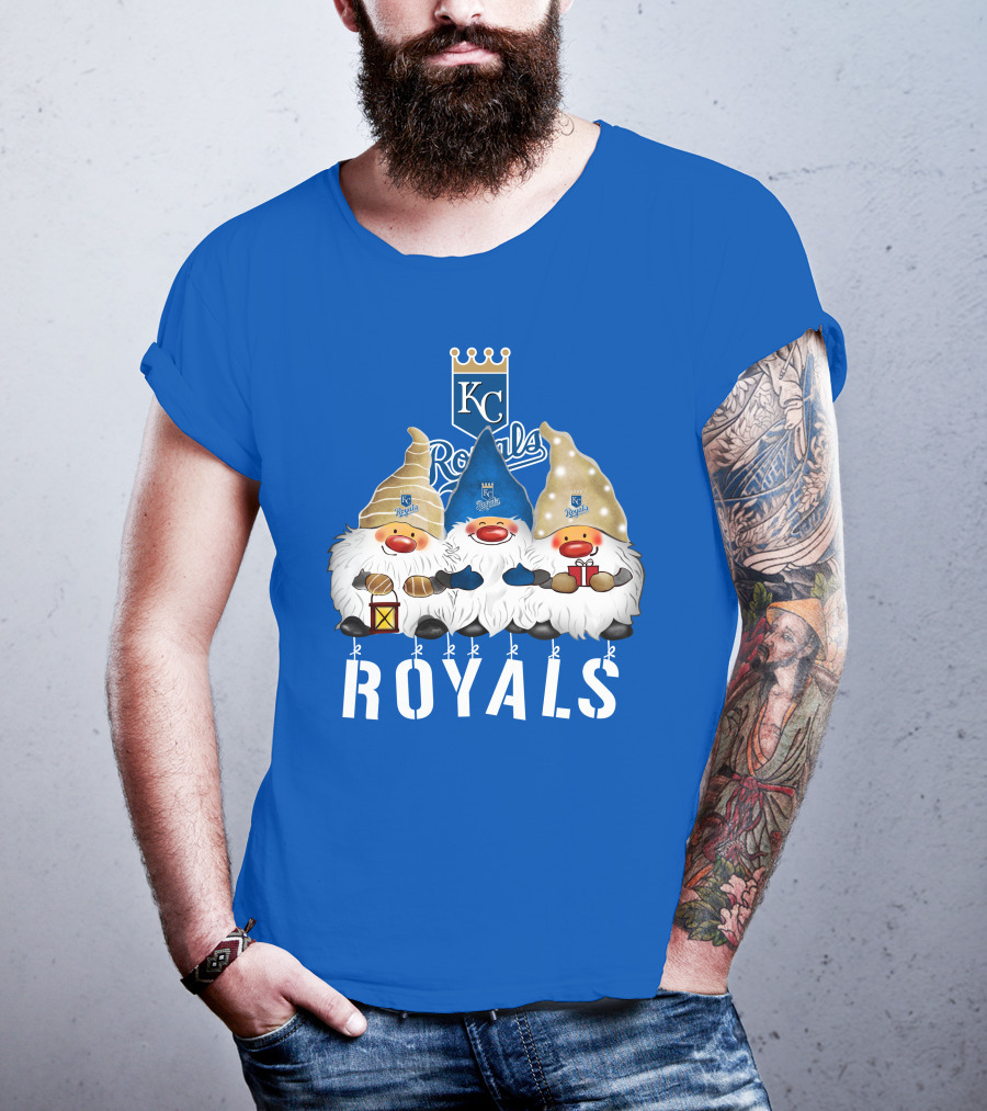 Kansas City Royals Merry Christmas Happy Holidays Gnomes T-Shirt