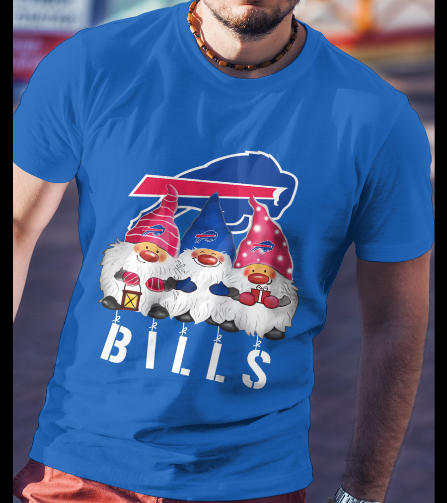 Buffalo Bills Happy Holidays Gnomes Christmas T-Shirt