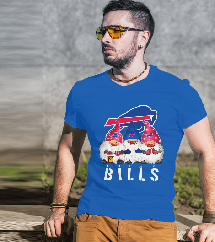 Buffalo Bills Happy Holidays Gnomes Christmas T-Shirt