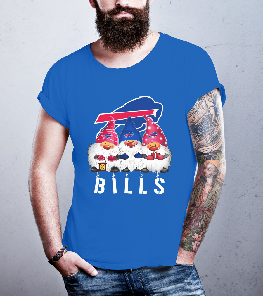 Buffalo Bills Happy Holidays Gnomes Christmas T-Shirt