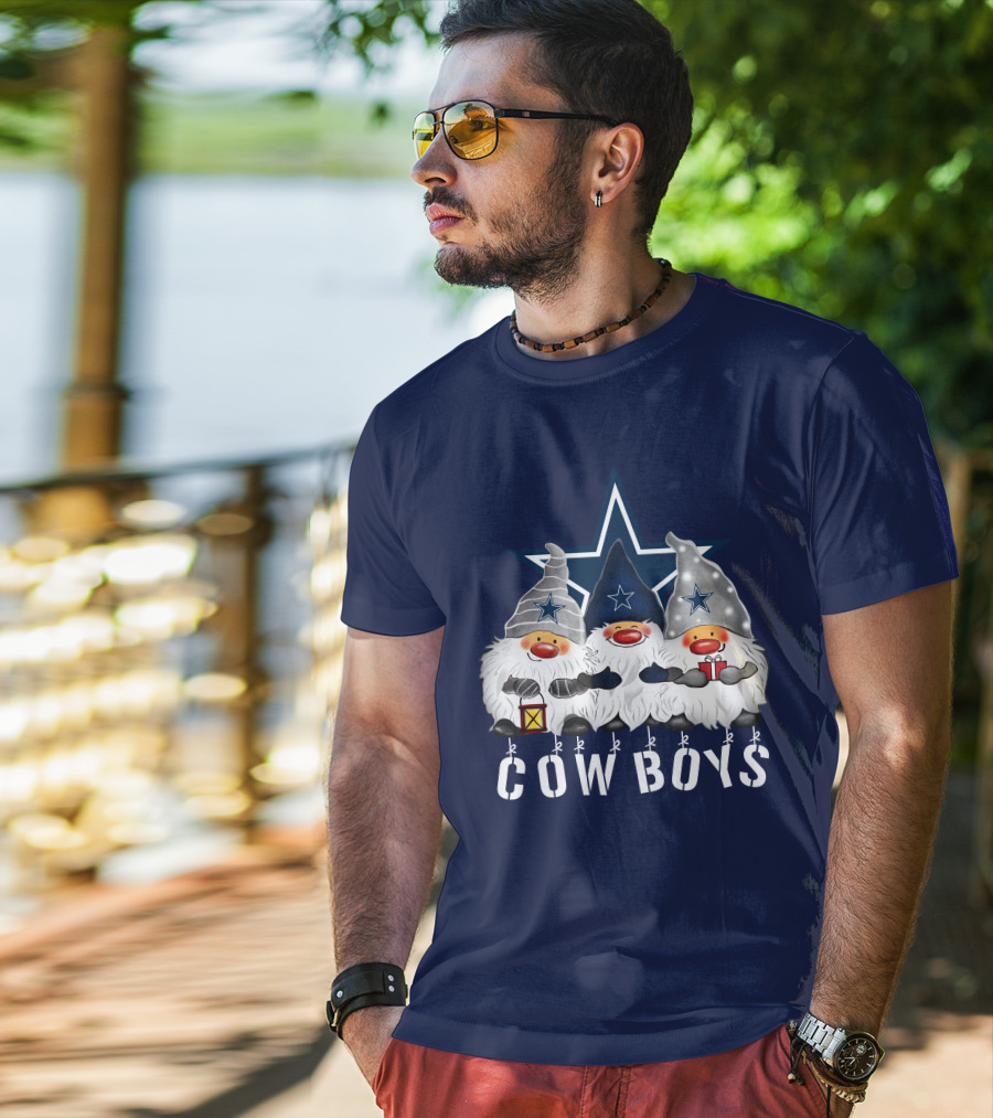 Dallas Cowboys Christmas Gnomes Merry Holidays T-Shirt