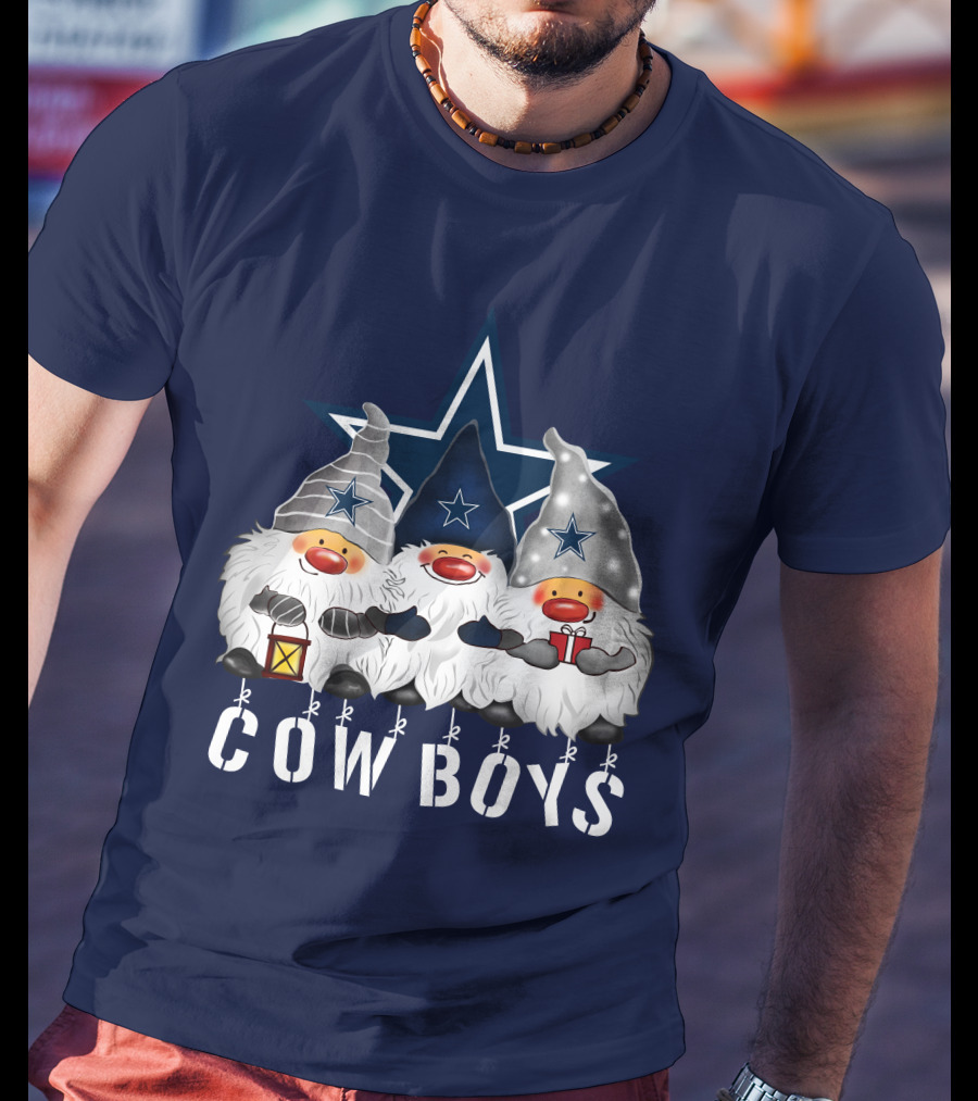 Dallas Cowboys Christmas Gnomes Merry Holidays T-Shirt