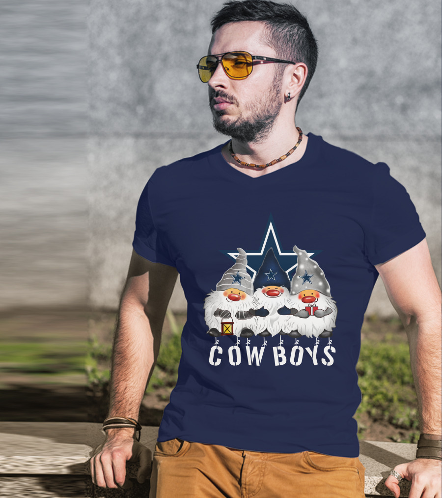 Dallas Cowboys Christmas Gnomes Merry Holidays T-Shirt
