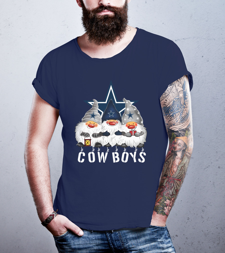 Dallas Cowboys Christmas Gnomes Merry Holidays T-Shirt