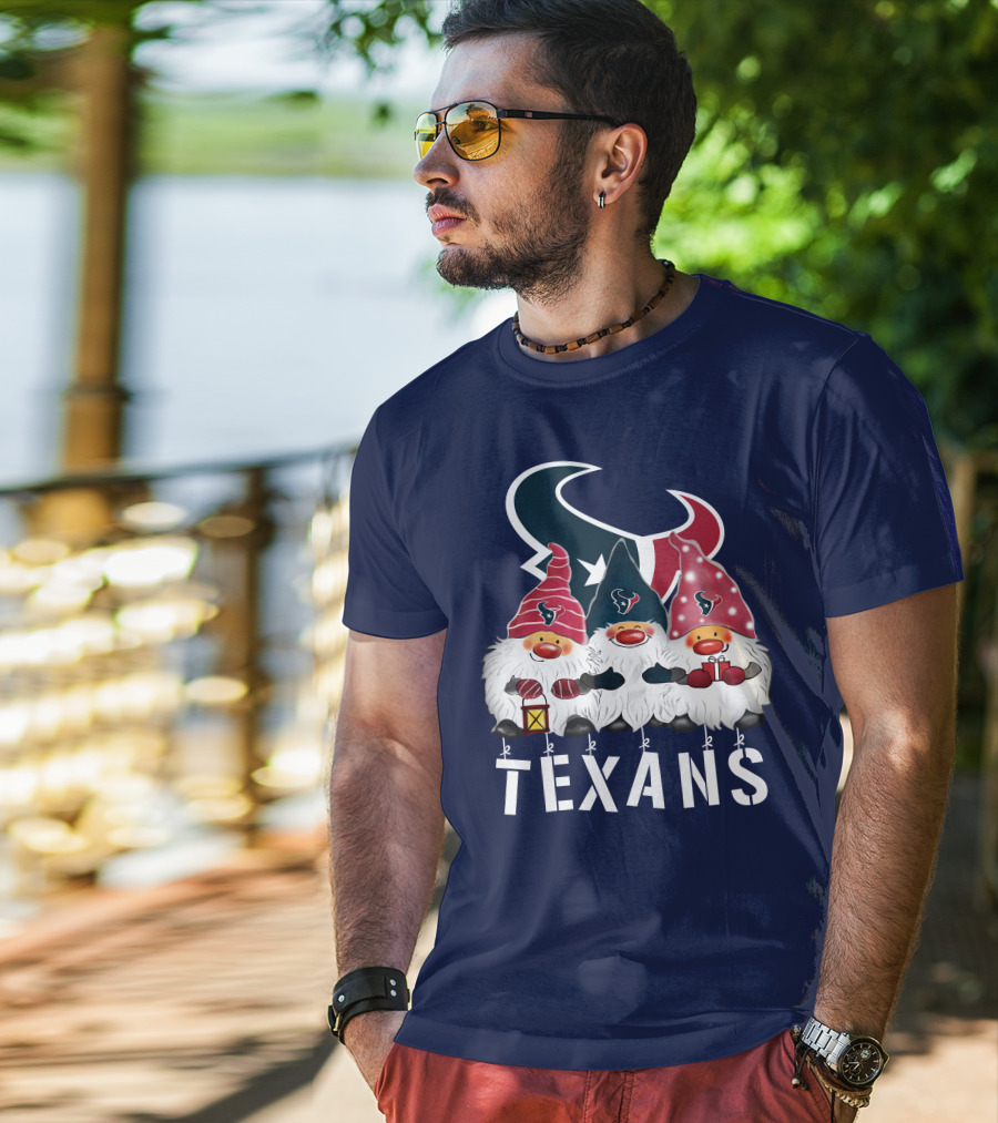 Texans Christmas Gnomes Houston Happy Holidays T-Shirt