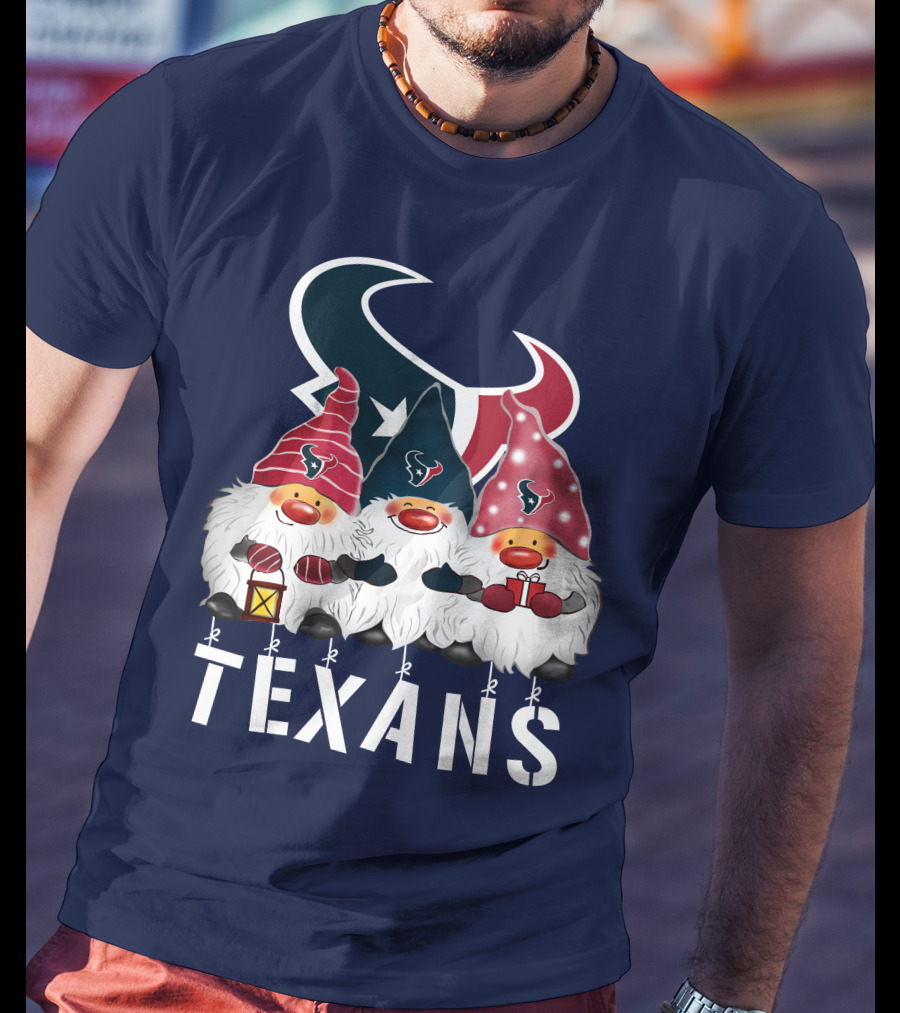 Texans Christmas Gnomes Houston Happy Holidays T-Shirt