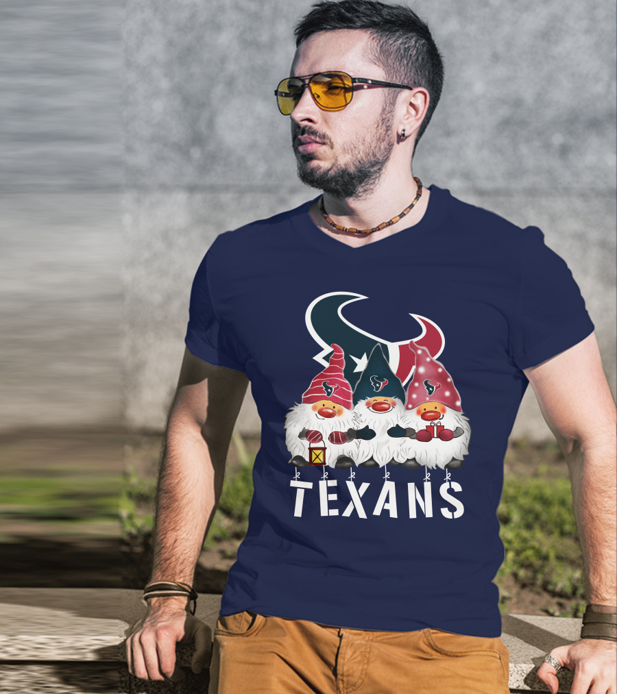 Texans Christmas Gnomes Houston Happy Holidays T-Shirt
