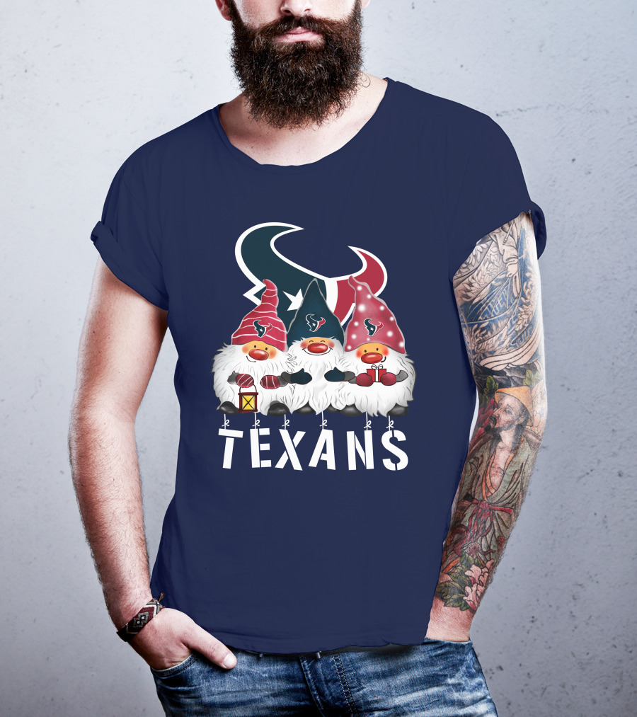 Texans Christmas Gnomes Houston Happy Holidays T-Shirt