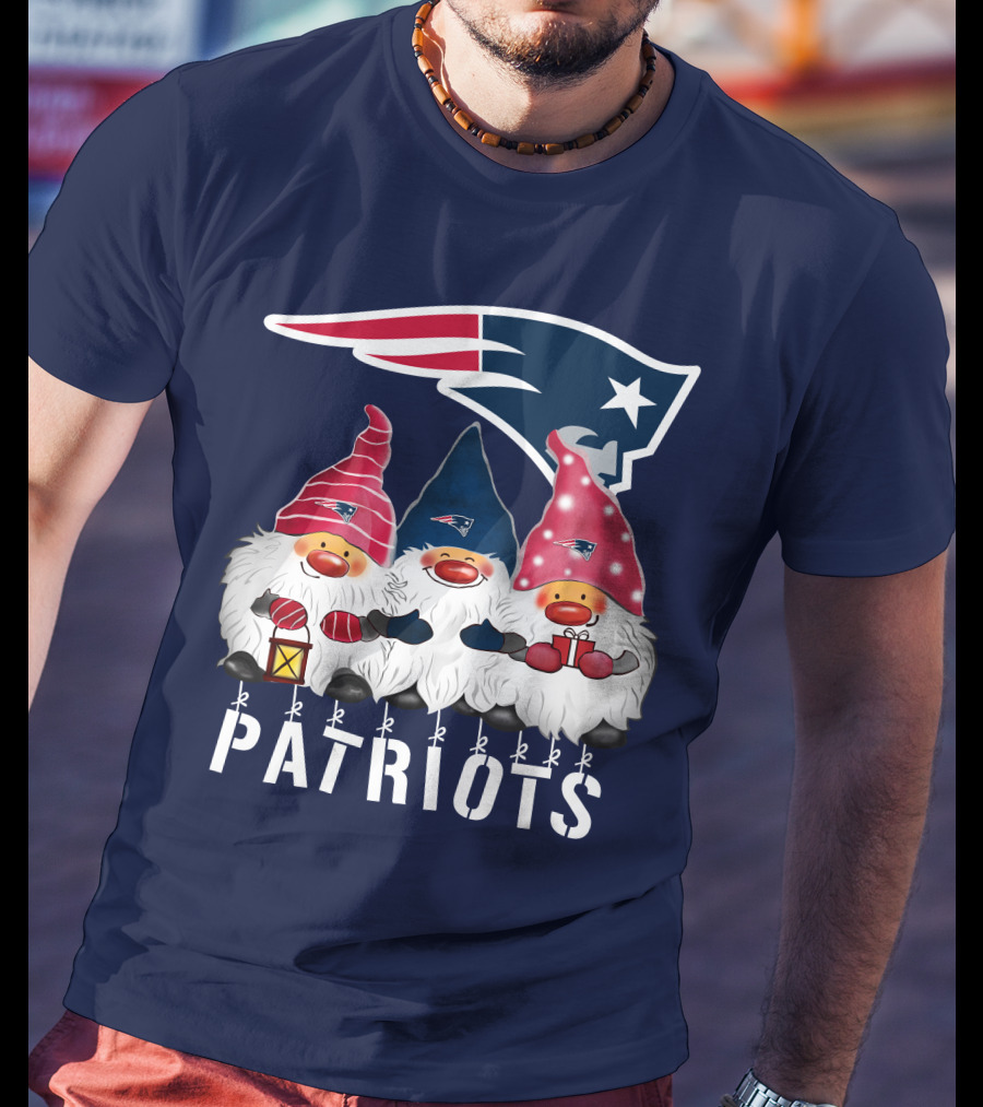 New England Patriots Merry Christmas Happy Holidays Gnomes NFL T-Shirt