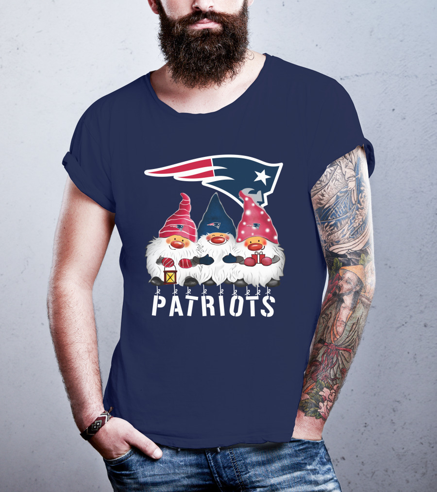 New England Patriots Merry Christmas Happy Holidays Gnomes NFL T-Shirt