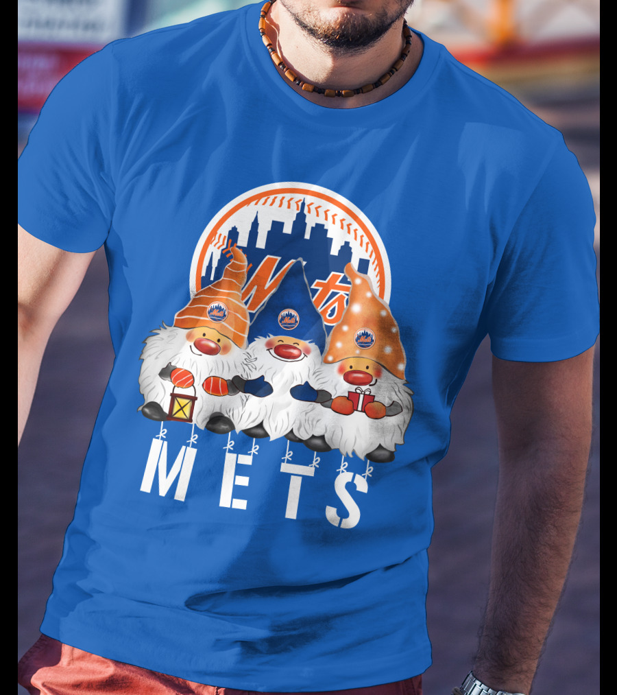 New York Mets Merry Christmas Happy Holidays Gnomes T-Shirt