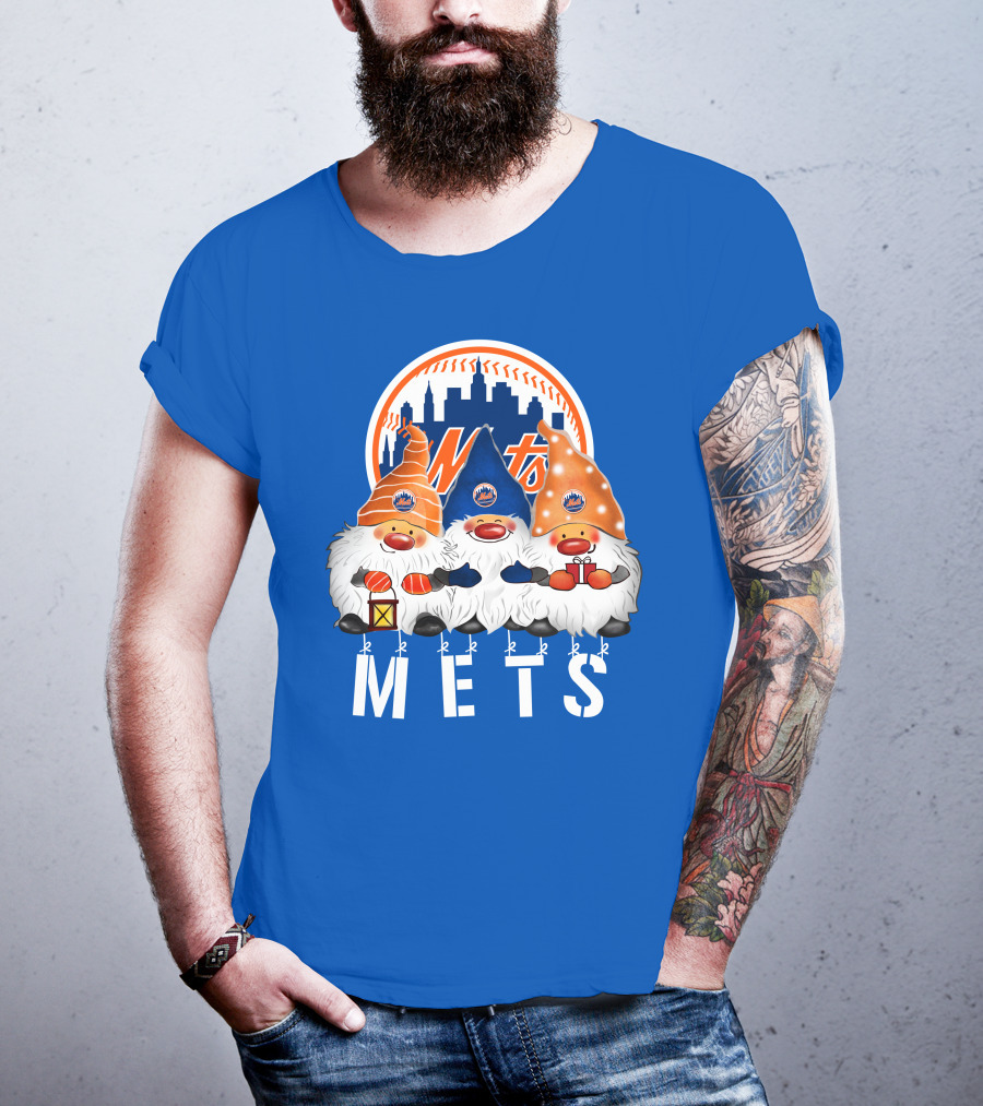 New York Mets Merry Christmas Happy Holidays Gnomes T-Shirt