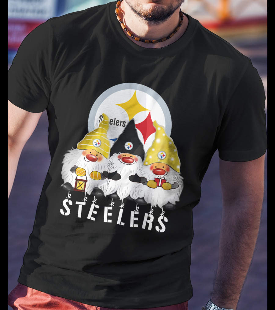 Steelers Merry Christmas Happy Holidays Gnomes T-Shirt