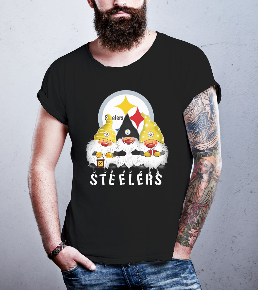 Steelers Merry Christmas Happy Holidays Gnomes T-Shirt