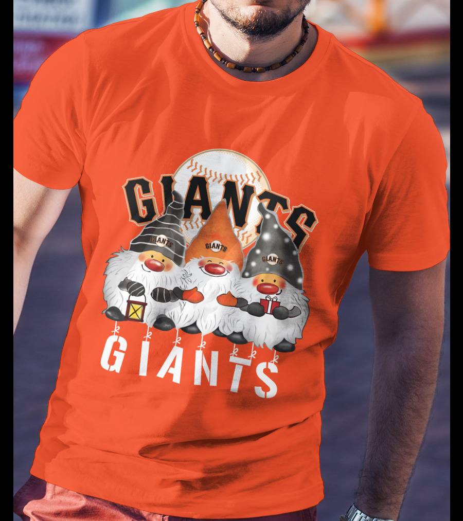San Francisco Giants Merry Christmas Happy Holidays Giants Gnomes Baseball T-Shirt