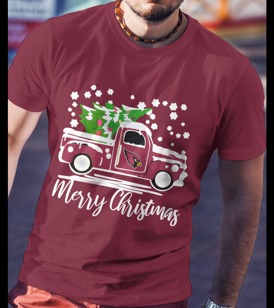 Arizona Cardinals Vintage Truck Merry Christmas T-Shirt