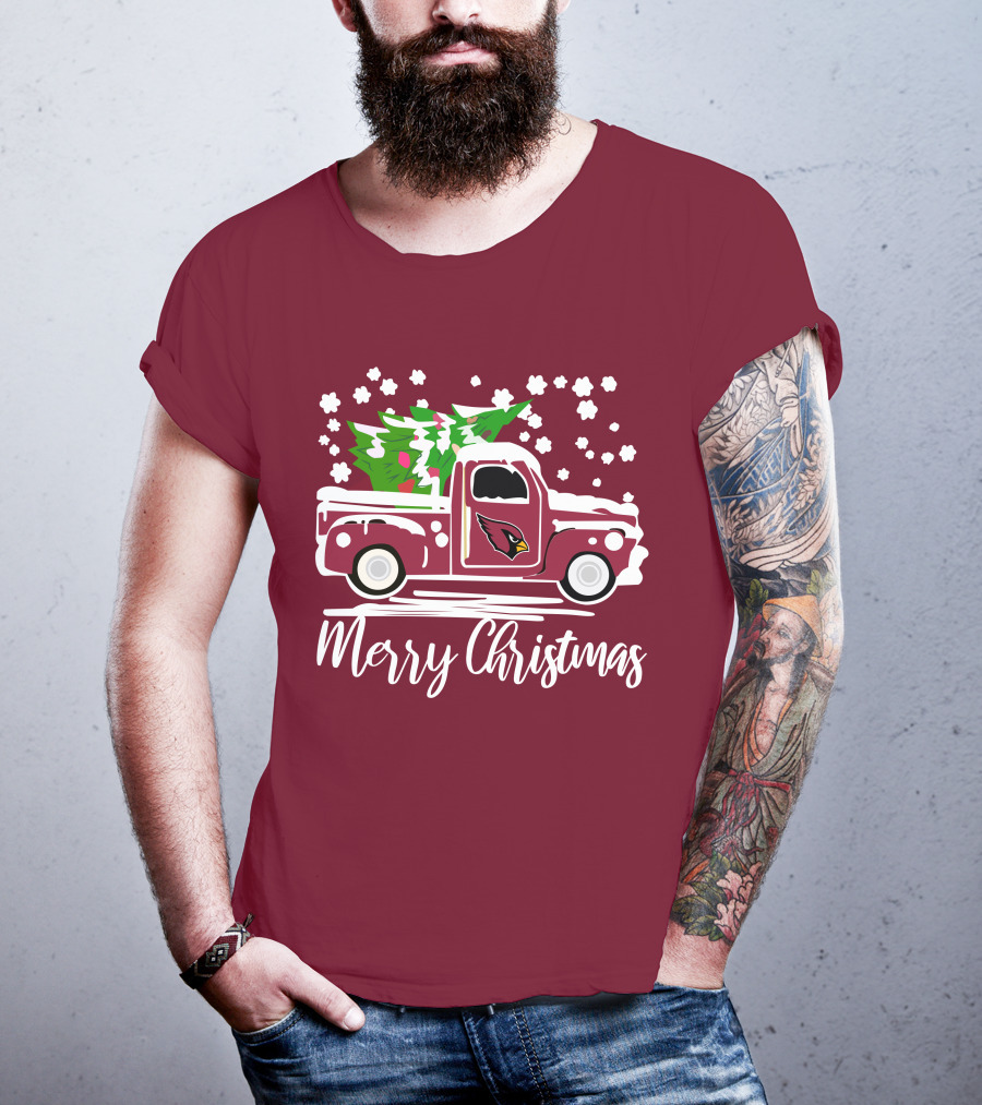 Arizona Cardinals Vintage Truck Merry Christmas T-Shirt