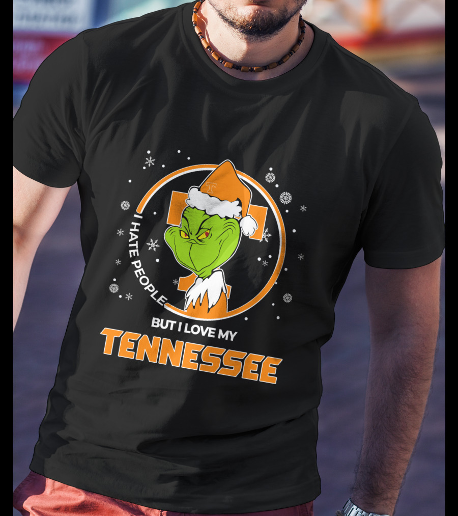 Christmas Grinch Santa I Hate People But I Love My Tennessee T-Shirt