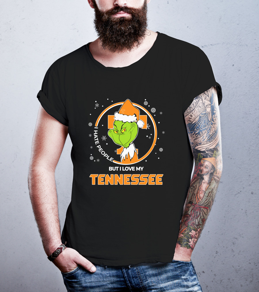 Christmas Grinch Santa I Hate People But I Love My Tennessee T-Shirt