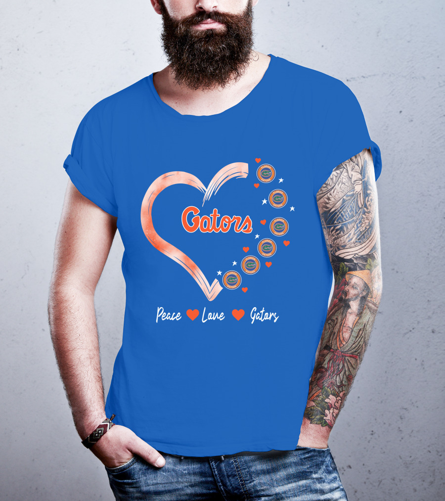 Peace Love Gators Heart Florida Gators T-Shirt