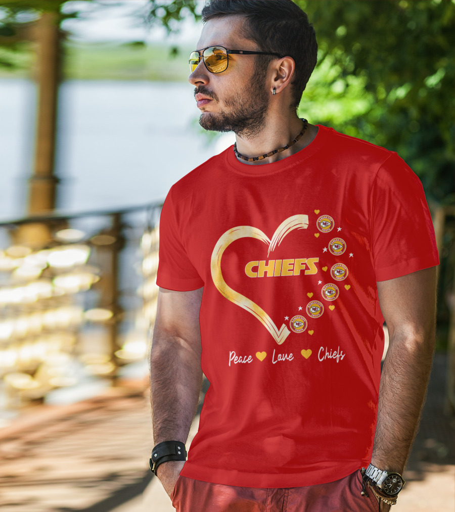 Peace Love Kansas City Chiefs Heart T-Shirt