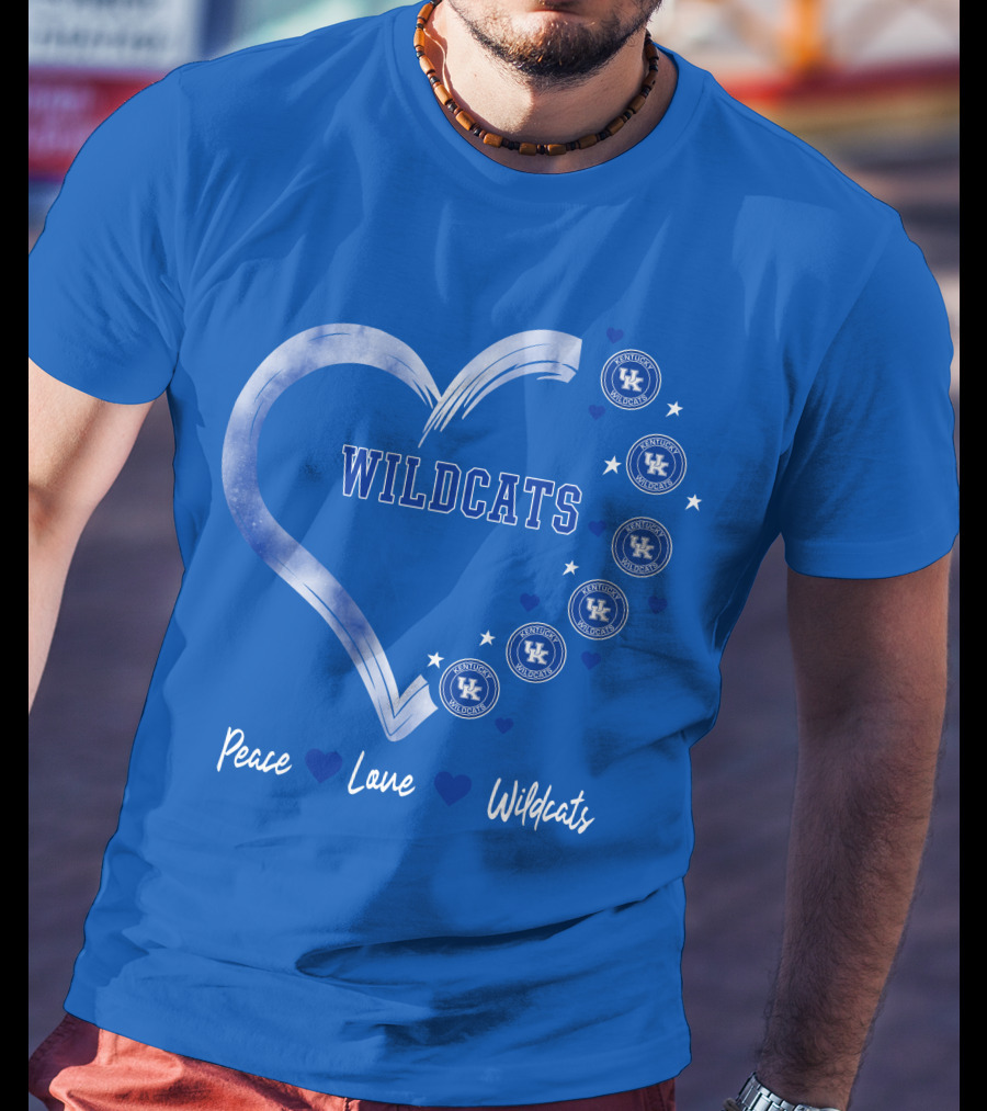 Peace Love Wildcats Kentucky Wildcats UK T-Shirt