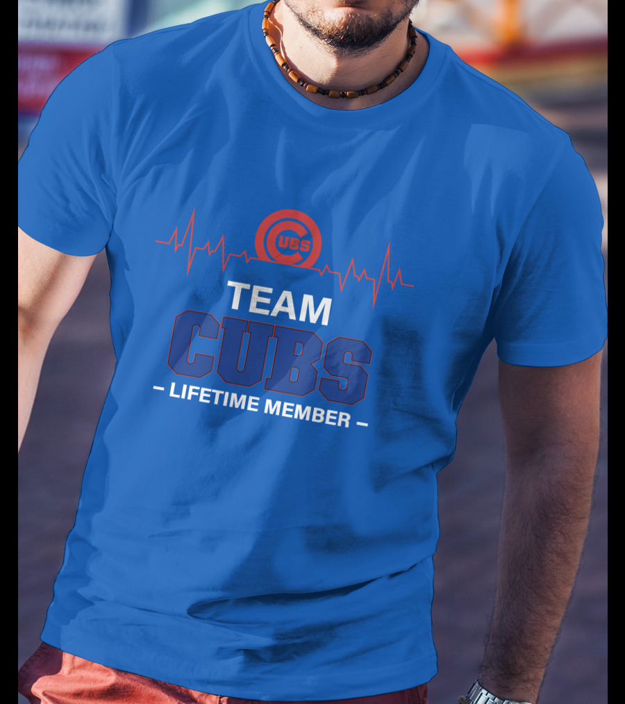 Cubs Team Lifetime Member With Heartbeat T-Shirt
