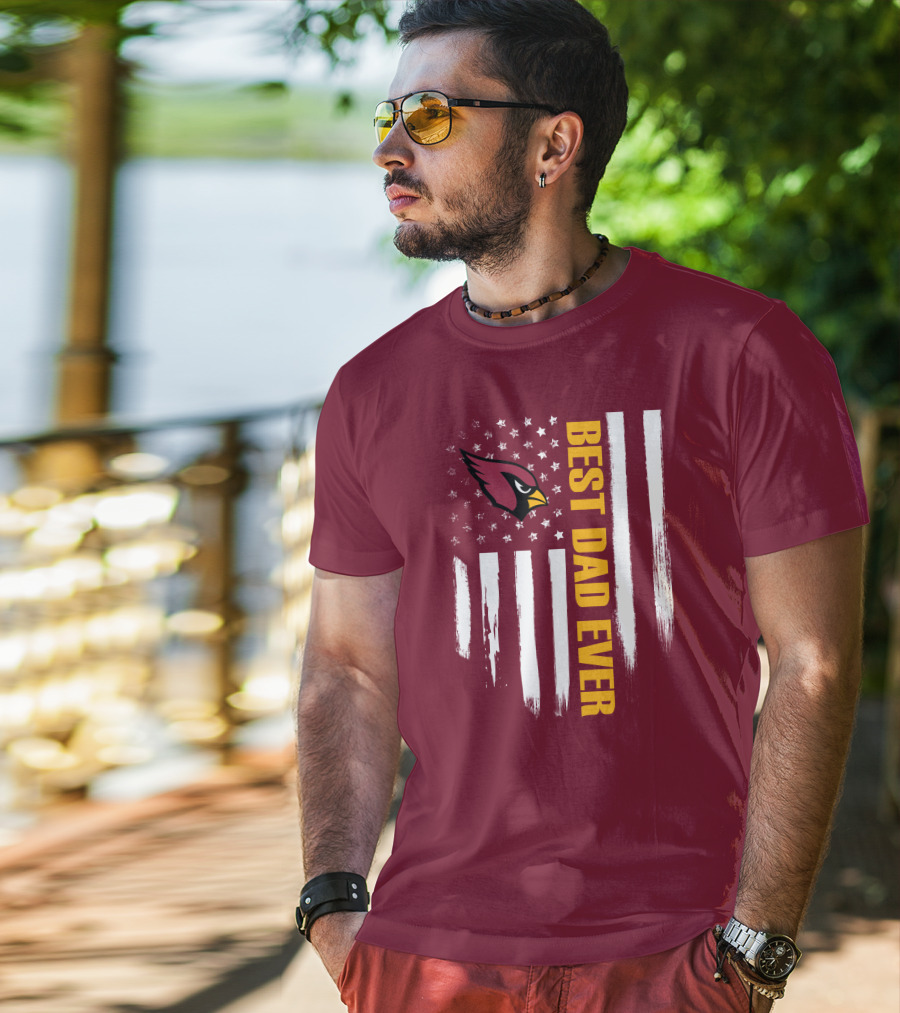 Arizona Cardinals Flag Best Dad Ever T-Shirt