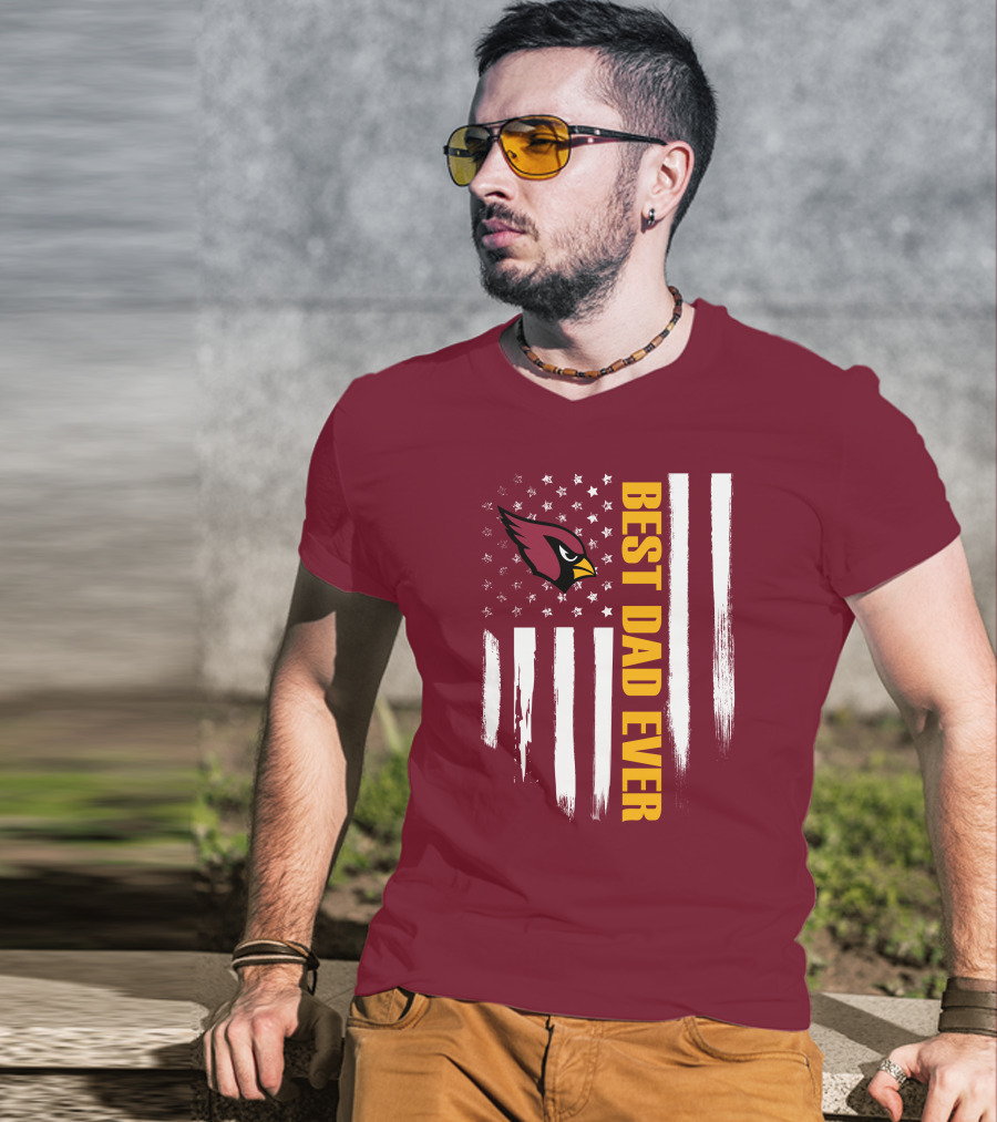 Arizona Cardinals Flag Best Dad Ever T-Shirt