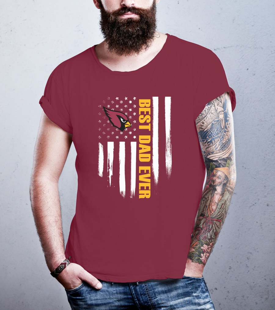 Arizona Cardinals Flag Best Dad Ever T-Shirt