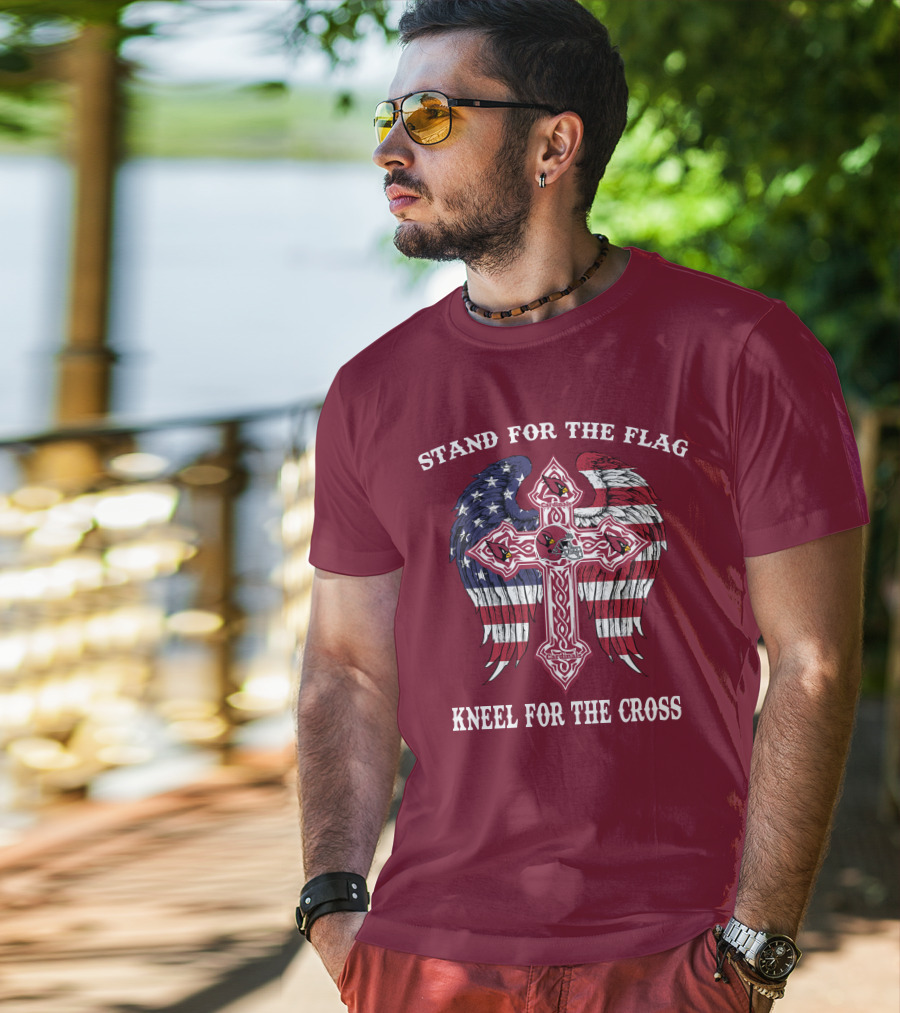 Stand For The Flag Kneel For The Cross Arizona Cardinals Flag Cross T-Shirt