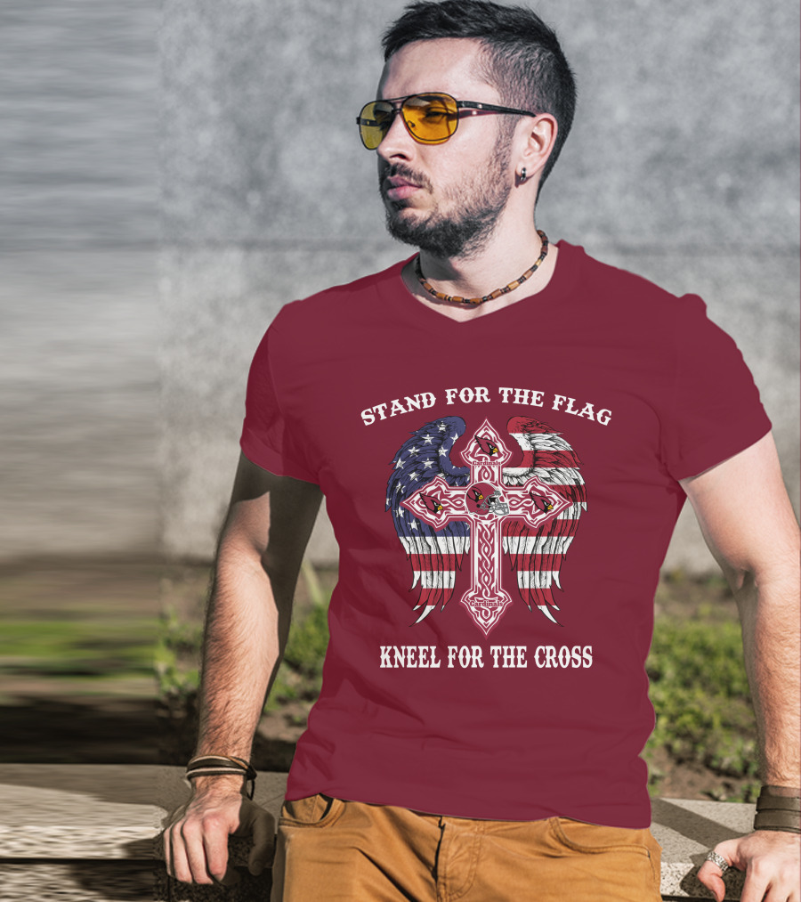 Stand For The Flag Kneel For The Cross Arizona Cardinals Flag Cross T-Shirt