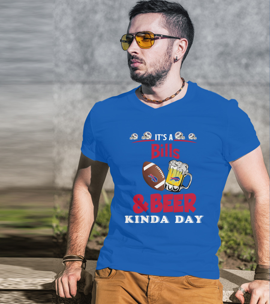 Buffalo Bills Football Helmet And Beer Mug Kind Of Day T-Shirt