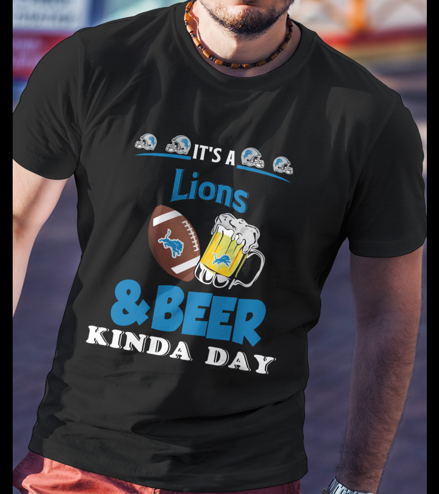 Detroit Lions Football And Beer Celebration Day T-Shirt