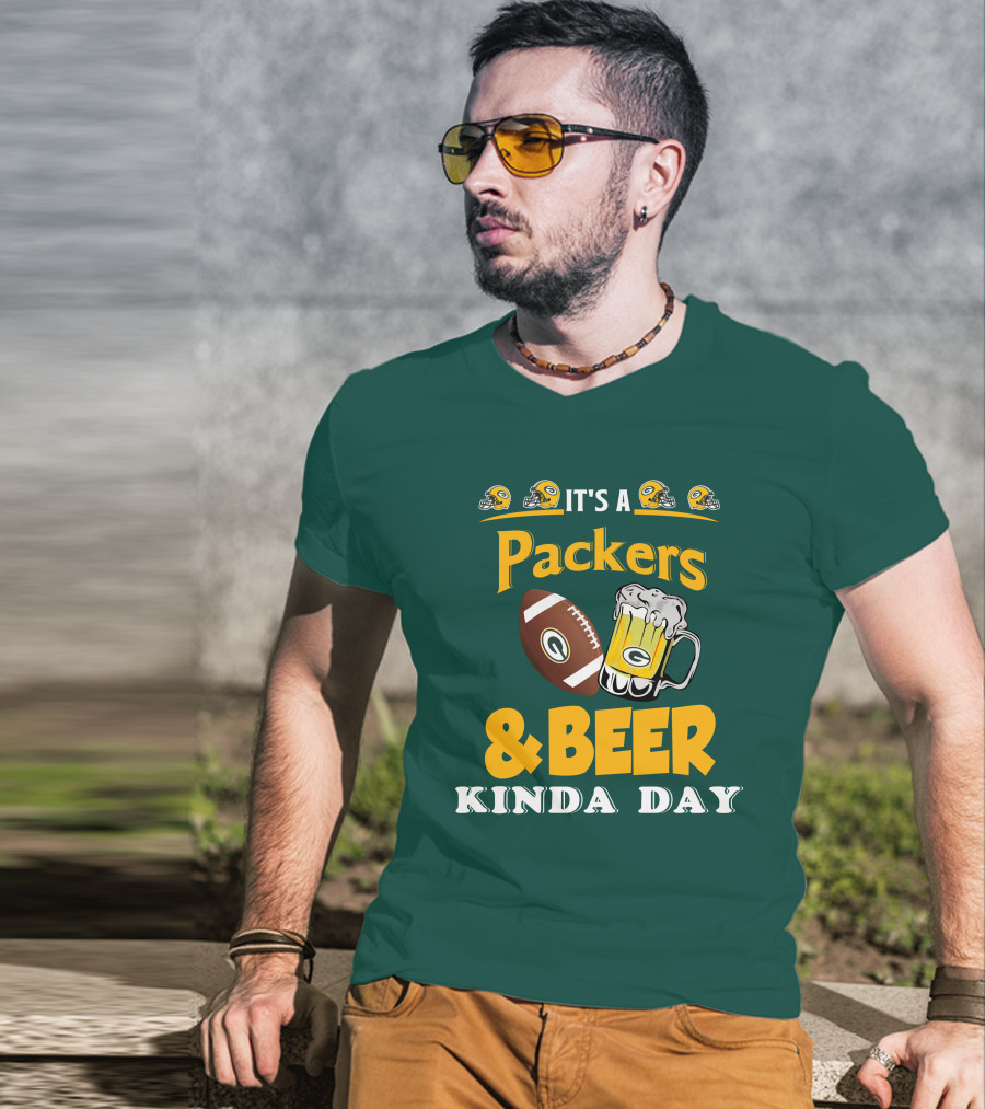 Green Bay Packers Football And Beer Kinda Day T-Shirt