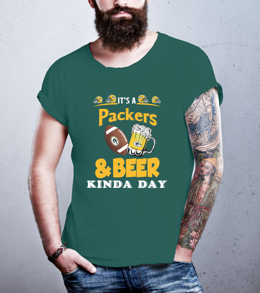 Green Bay Packers Football And Beer Kinda Day T-Shirt