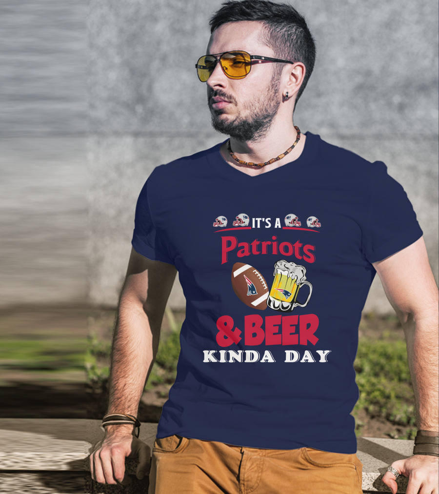 New England Patriots Football And Beer Celebration Day T-Shirt
