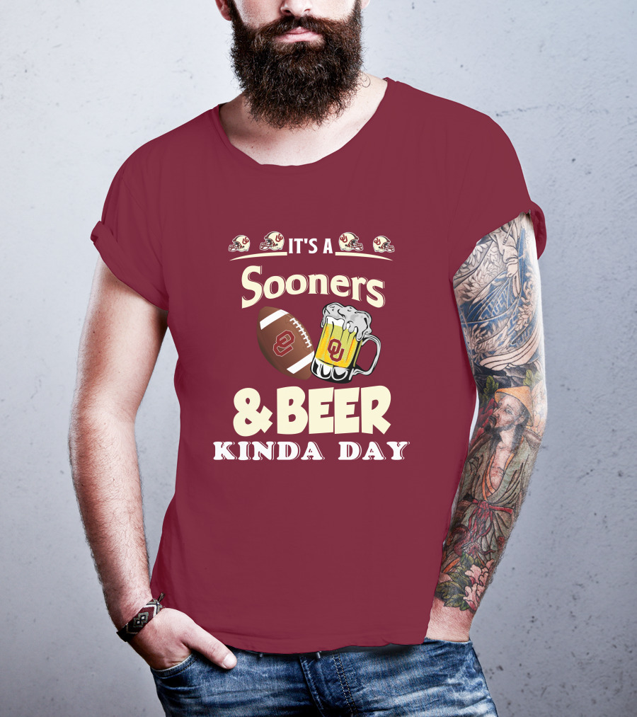 Oklahoma Sooners Football And Beer Kinda Day T-Shirt