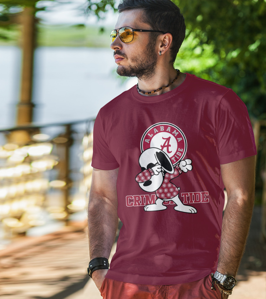 Alabama Crimson Tide Snoopy Dabbing Football Fan Spirit T-Shirt